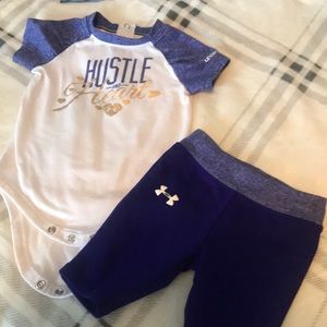 Underarmour baby girl 2 piece set size 3-6